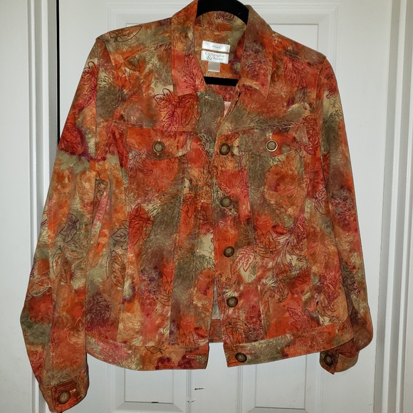 Christopher‎ Banks Fall Leaves Stretch Jacket Size M - Picture 1 of 7